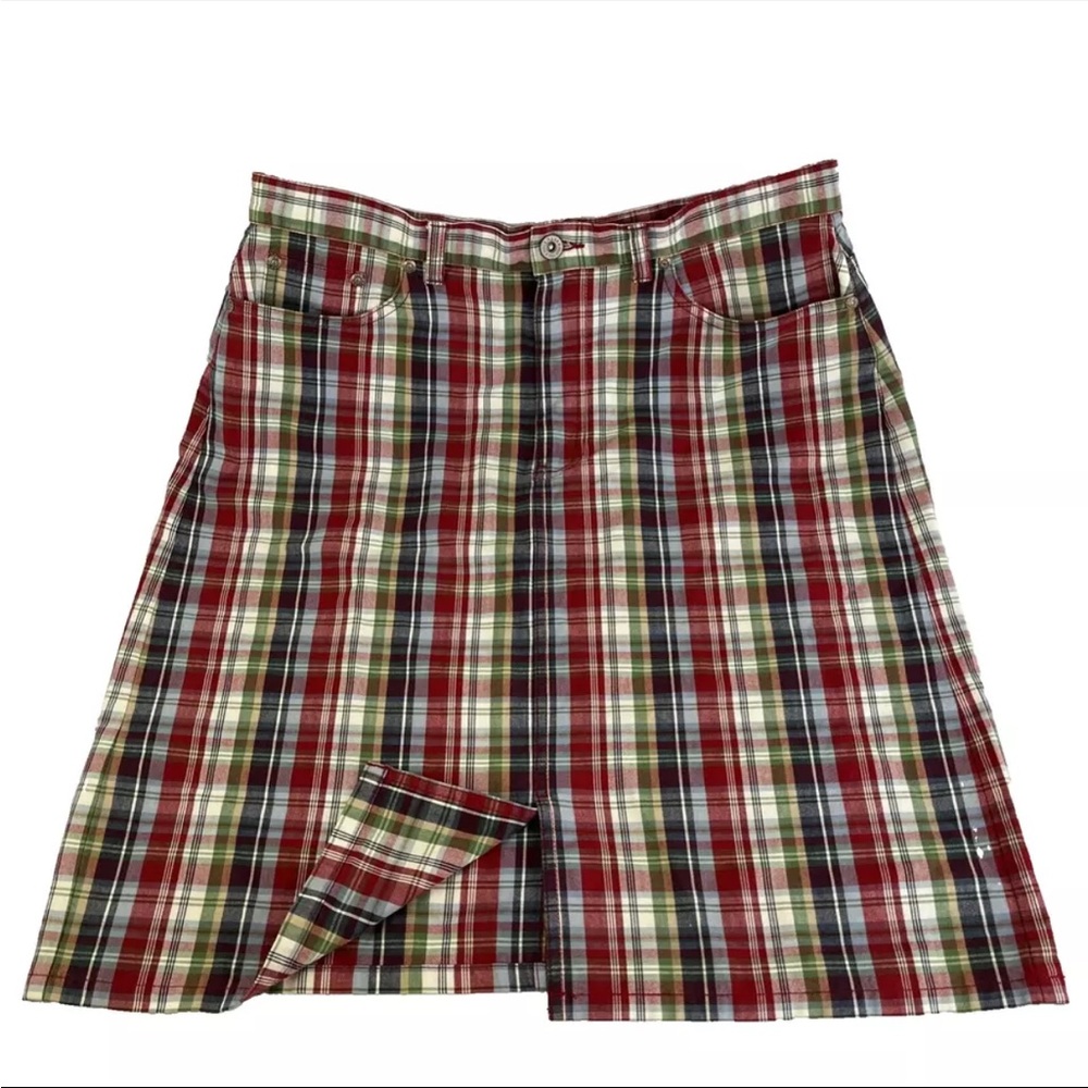 Women’s‎ Eddie Bauer Short Skirt Plaid Sz 12 Red Blue Green Preppy
